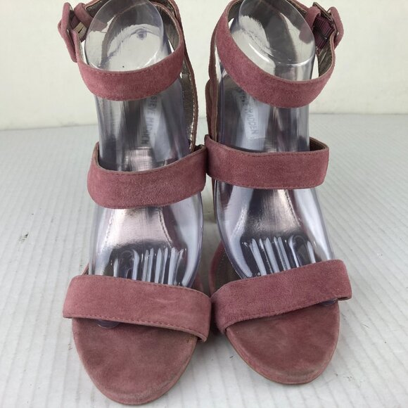 Steve Madden Womens Sz 10 Pink Dusty Rose High Block Heels Sandals Ankle Strap - Picture 3 of 8
